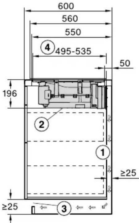 600 560 550 ④495-535 196 50 ② ① ≥25 ≥25 ③