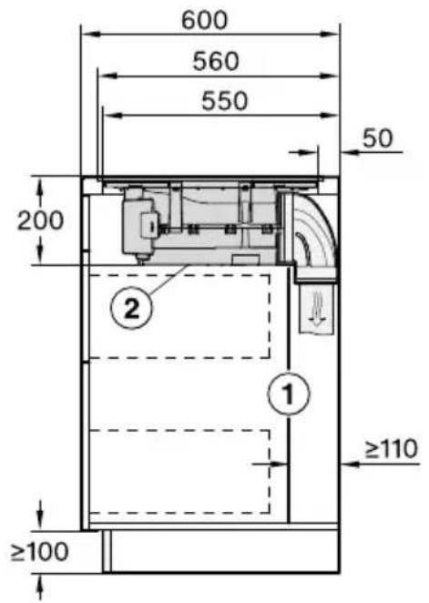 600 560 550 50 200 ② ① ≥110 ≥100