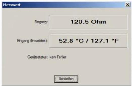 Jumo dTRANS T05 - Aktuellen Messwert/Gerätestatus anzeigen - 1