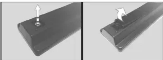 LISTO 32HD564 - De batterijen in de afstandsbediening plaatsen - 1