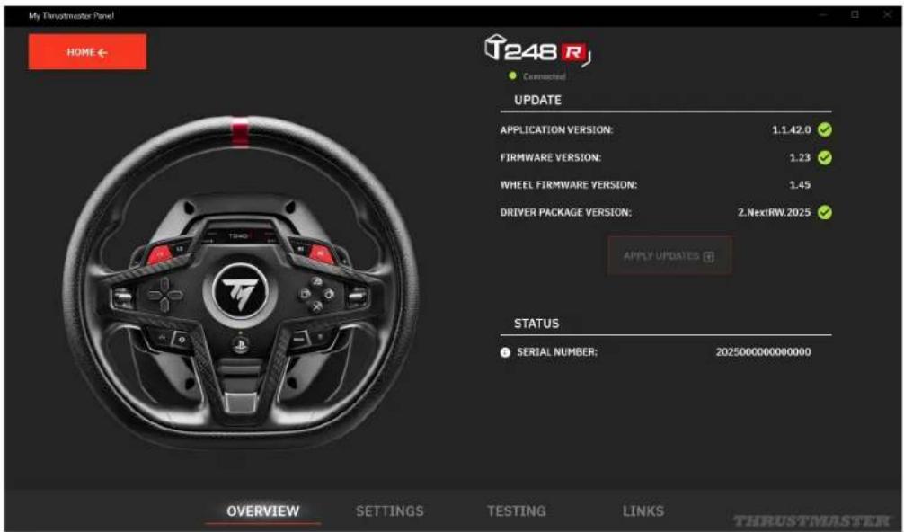 THRUSTMASTER T248 R - Software My Thrustmaster Panel - 1