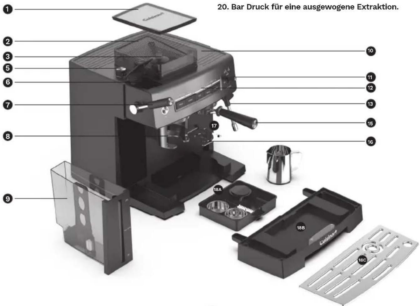CUISINART Espresso Bar EM640E - Abnehmbare Abtropfschale - 1