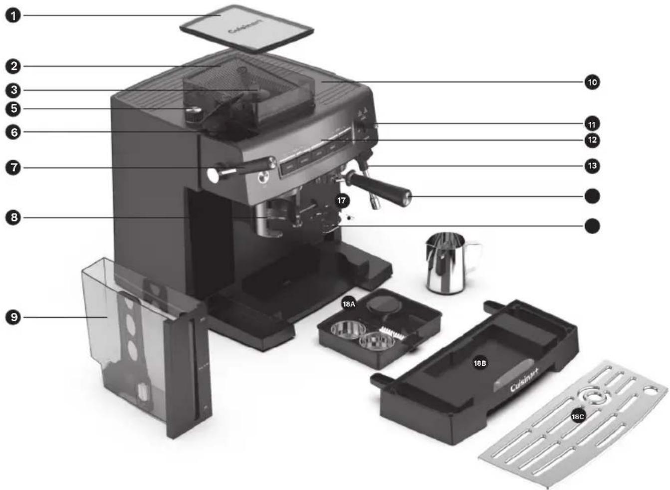 CUISINART Espresso Bar EM640E - 20 Bar Pump (not shown) - 1