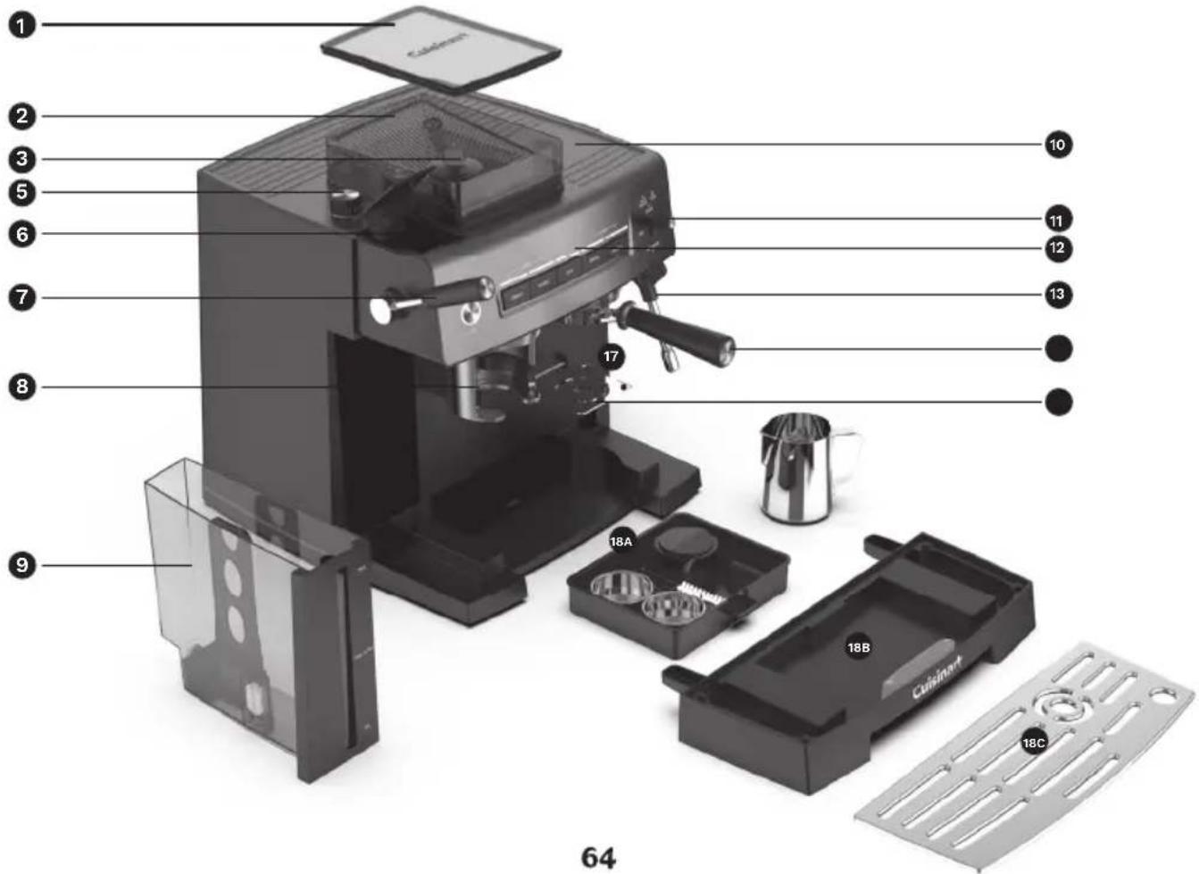 CUISINART Espresso Bar EM640E - 20-bar pomp (niet afgebeeld) - 1