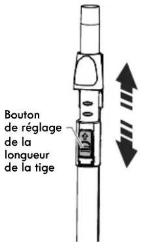 Bouton de réglage de la longueur de la tige