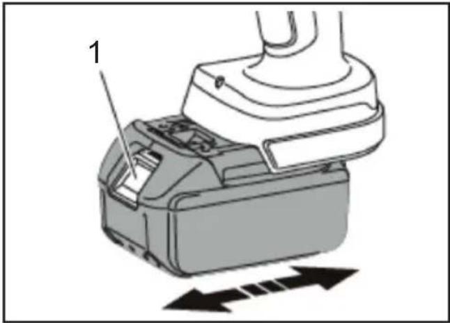 MAKITA DTC301 - Fixation de la batterie - 1