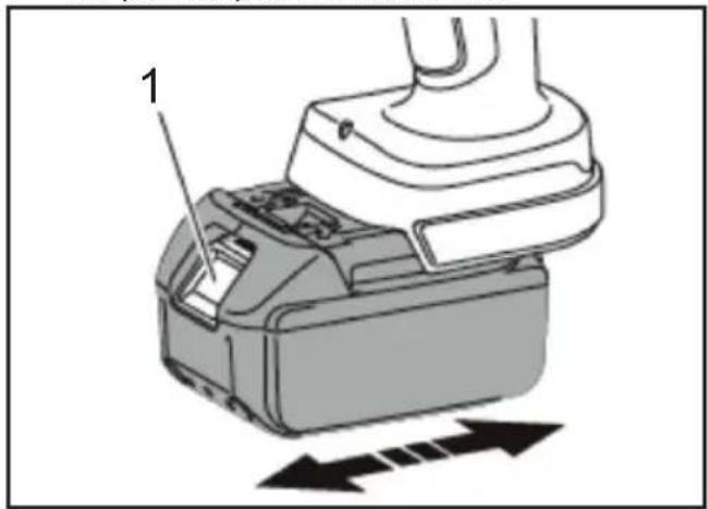 MAKITA DTC301 - Akkupaketin kiinnittäminen - 1