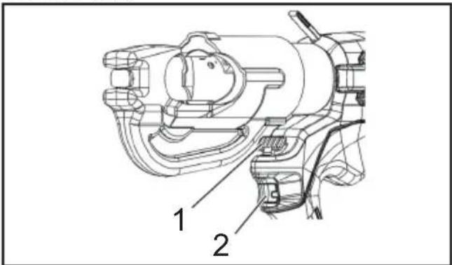 MAKITA DTC301 - Päästik ja vabastusnupp - 1