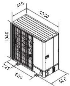 MITSUBISHI Ecodan PUZ-SWM100VAA - Kontūrų matmenys (išorinis įrenginys) (Fig. 2-3) - 1