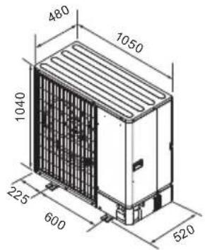 MITSUBISHI Ecodan PUZ-SWM100VAA - Dimensioni (Sezione esterna) (Fig. 2-3) - 1