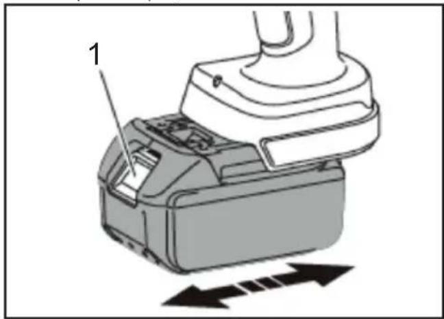 MAKITA DTC303 - Akkupaketin kiinnittäminen - 1