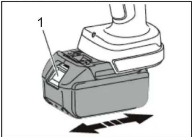 MAKITA DTC303 - Montaggio della batteria - 1
