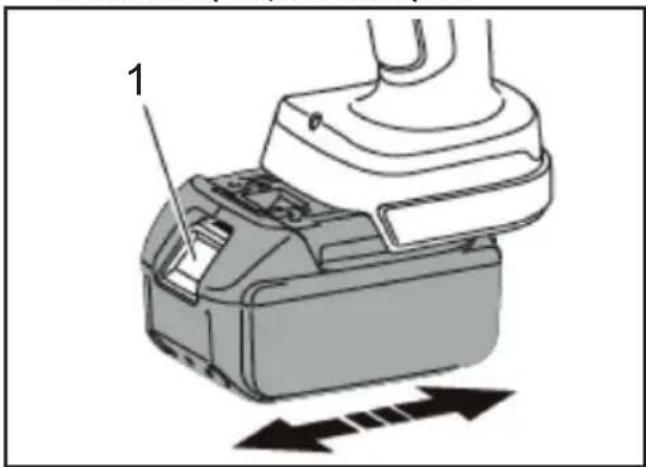 MAKITA DTC303 - Akumuliatoriaus prijungimas - 1