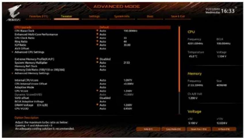 GIGABYTE Z490 Aorus Elite AC - 2-4 Tweaker (頻率/電壓控制) - 1