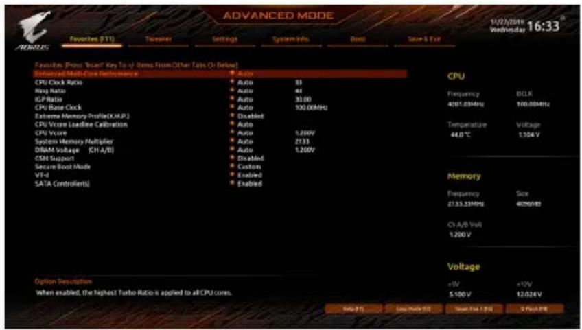 GIGABYTE Z490 Aorus Elite AC - 2-3 Favorites (F11) (最愛設定) - 1