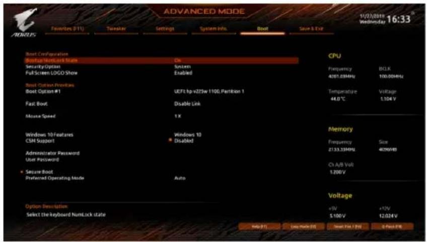 GIGABYTE Z490 Aorus Elite AC - 2-7 Boot (開機功能設定) - 1