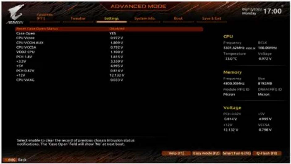 GIGABYTE B760M Aorus Elite WiFi6E DDR4 Gen5 - PC Health Status - 1