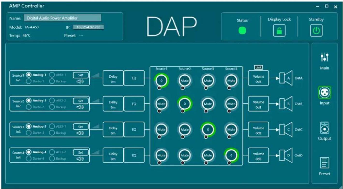 DAP-Audio TA-4.3400 - Menu d'entrée - 1