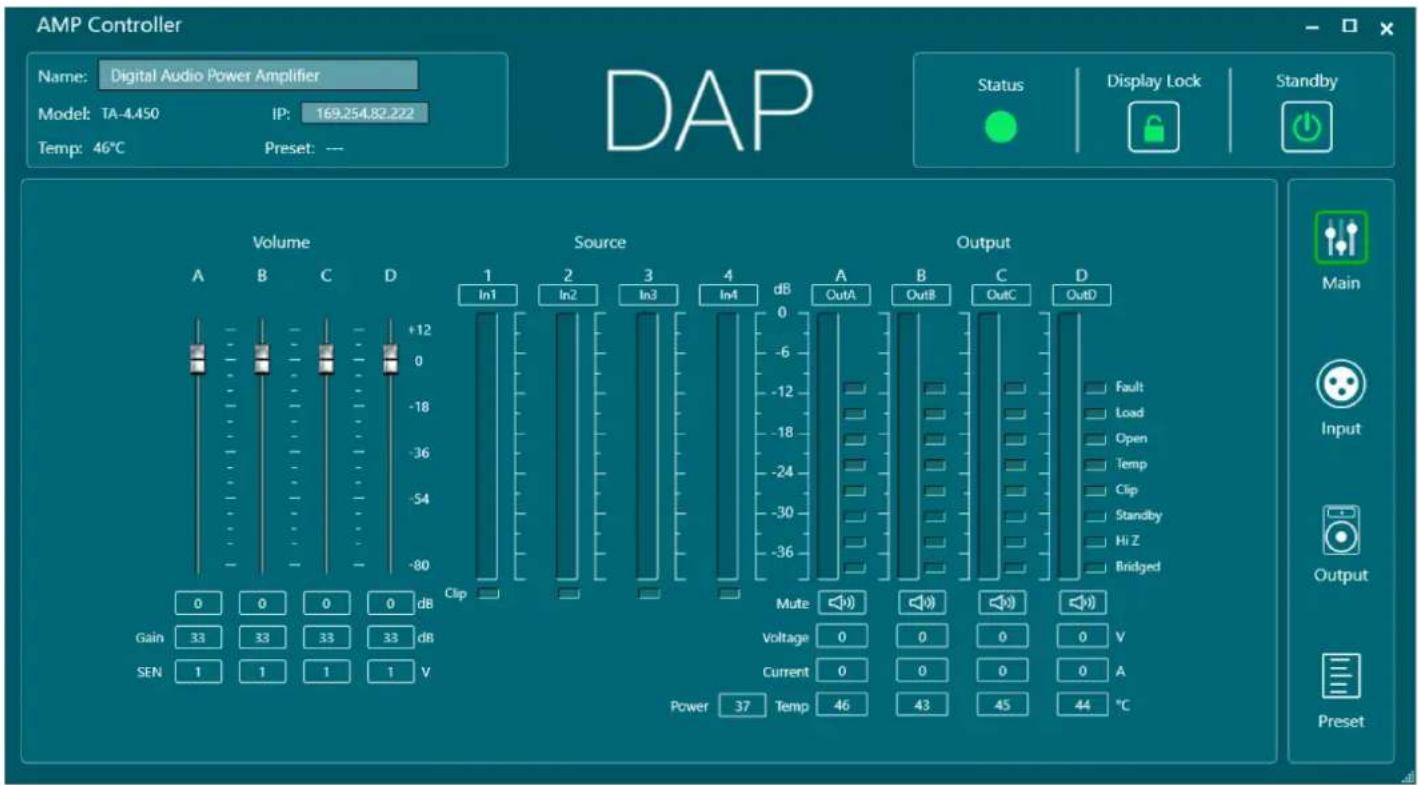 DAP-Audio TA-4.3400 - Interface de contrôle principale - 1