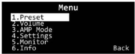 DAP-Audio TA-4.750 - Options du menu principal - 1