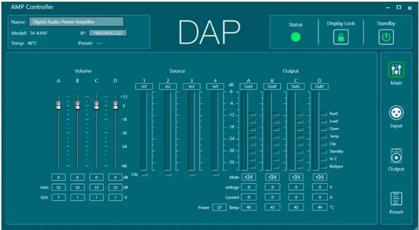 DAP-Audio TA-4.750 - Interface de contrôle principale - 1