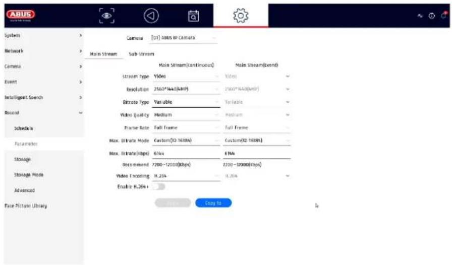 ABUS TVVR36302 - Stream settings - 1