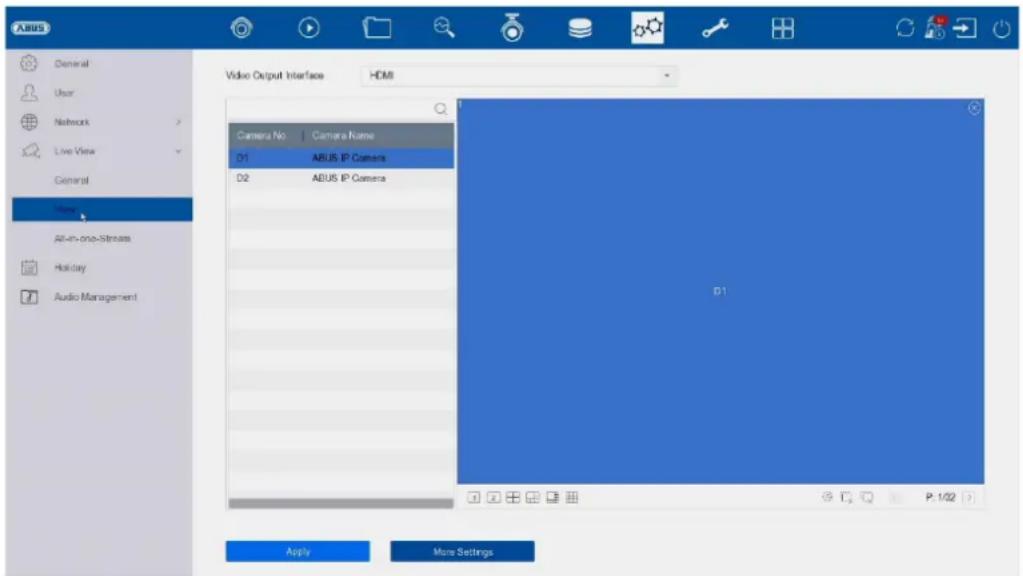 ABUS NVR10051 - Vue en direct - 2