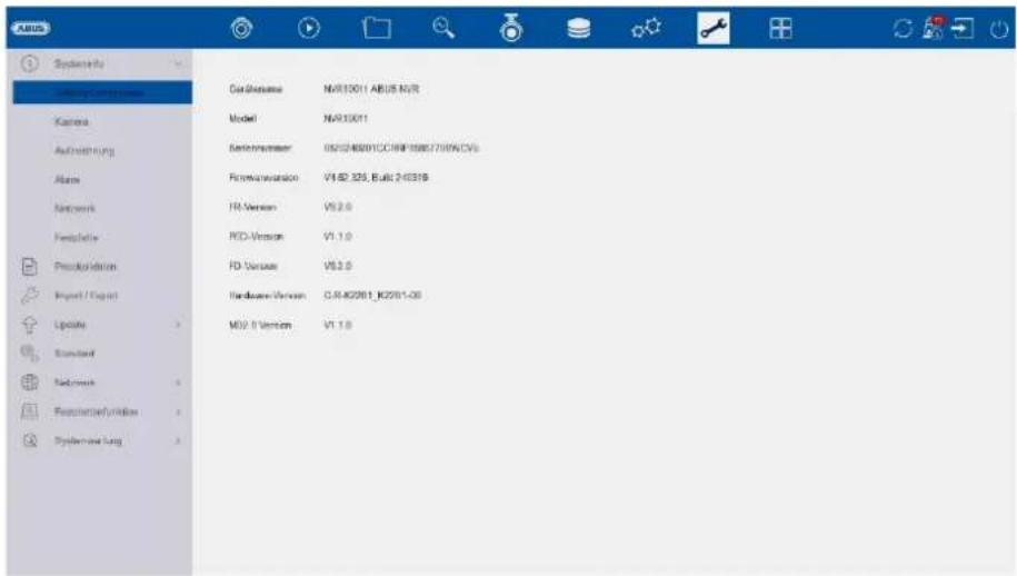 ABUS NVR10051 - Systeminfo - 1