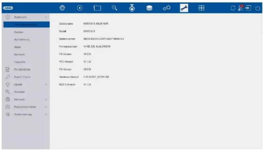 ABUS NVR10051 - Informazioni sul sistema - 1