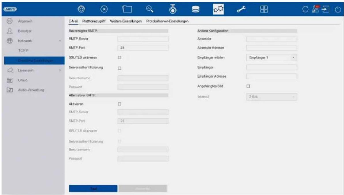 ABUS NVR10051 - Impostazioni avanzate - E-mail - 1