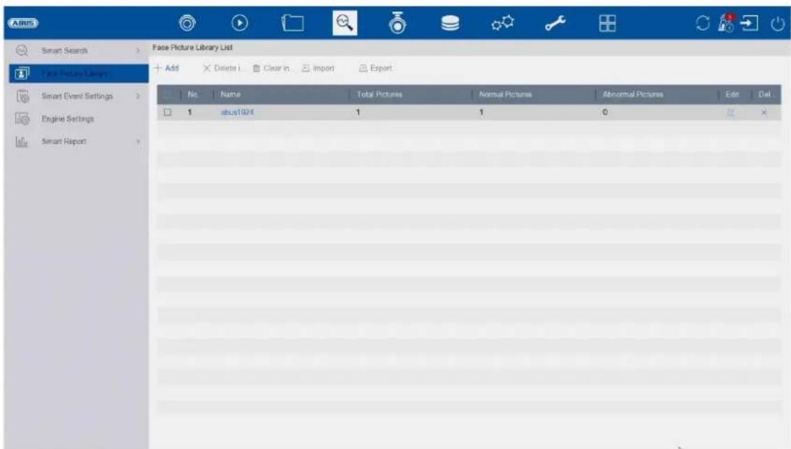 ABUS NVR10051 - Bibliotheek met gezichtsafbeeldingen / database met gezichten: - 1