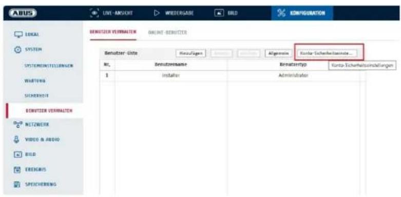 ABUS IPCA64512A - Impostazioni di sicurezza dell'account - 1