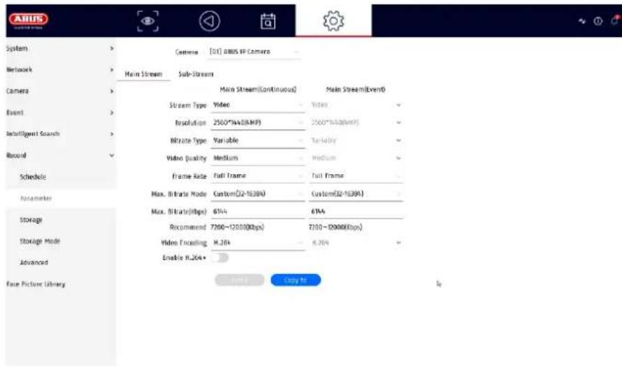 ABUS TVVR36402 - Impostazioni del flusso - 1
