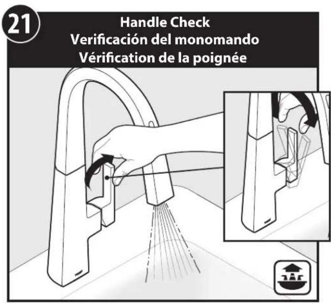 21 Handle Check Verificación del monomando Vérification de la poignée