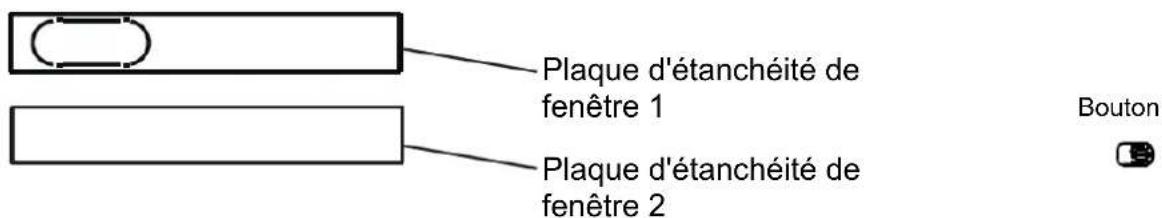 Plaque d'étanchéité de fenêtre 1 Plaque d'étanchéité de fenêtre 2 Bouton
