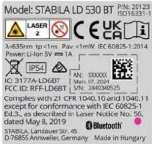 Stabila LD 530 BT - 遵循国家规定 - 2