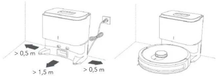 WILFA Innobot RVC-W4LIN+ - Lys Tømmestasjon - 1