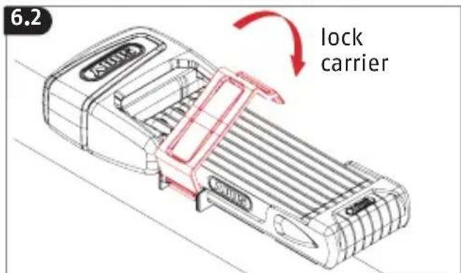 ABUS BORDO One 6000A - Risk of injury due to falling out while installing the carrier overhead - 9