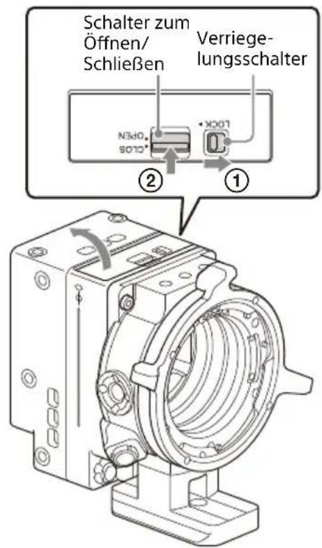 SONY CBK-3621XS - Öffnen Sie die Abdeckung des ND-Filter-Einschubblocks. - 1