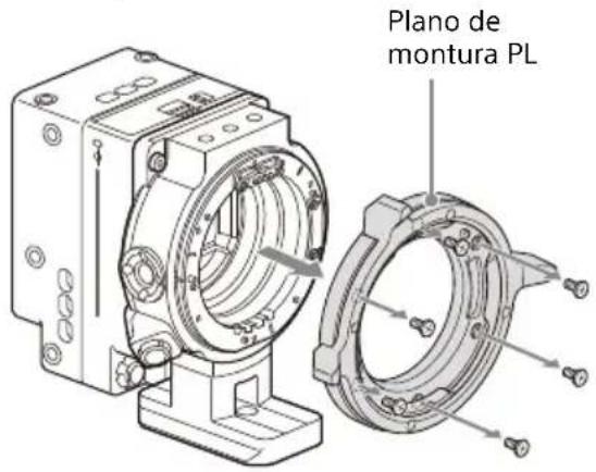 SONY CBK-3621XS - Retire los seis tornillos Torx y extraiga la brida de la montura PL. - 1