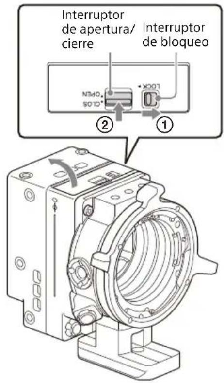 SONY CBK-3621XS - Abra la tapa del bloque de ranuras para filtros ND. - 1
