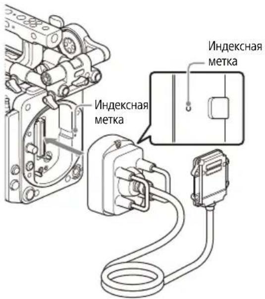 SONY CBK-3621XS - Установите приемник отделяемого кабеля на адаптер корпуса камеры. - 1