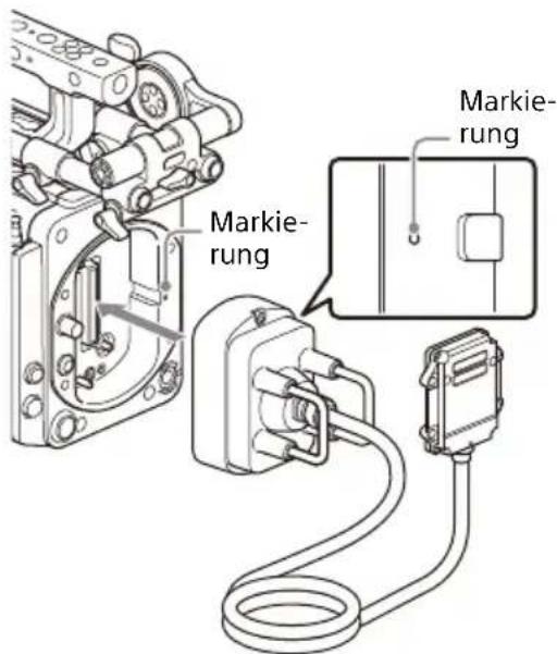 SONY CBK-3621XS - Bringen Sie den Empfänger für das abnehmbare Kabel am Kameragehäuseadapter an. - 1
