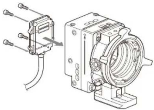 SONY CBK-3621XS - Montare il ricetrasmettitore del cavo rimovibile sulla testa della telecamera. - 1