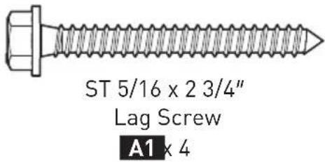 ErgoAV ERMTM6-01B - Supplied Parts and Hardware for Step 2 - 3