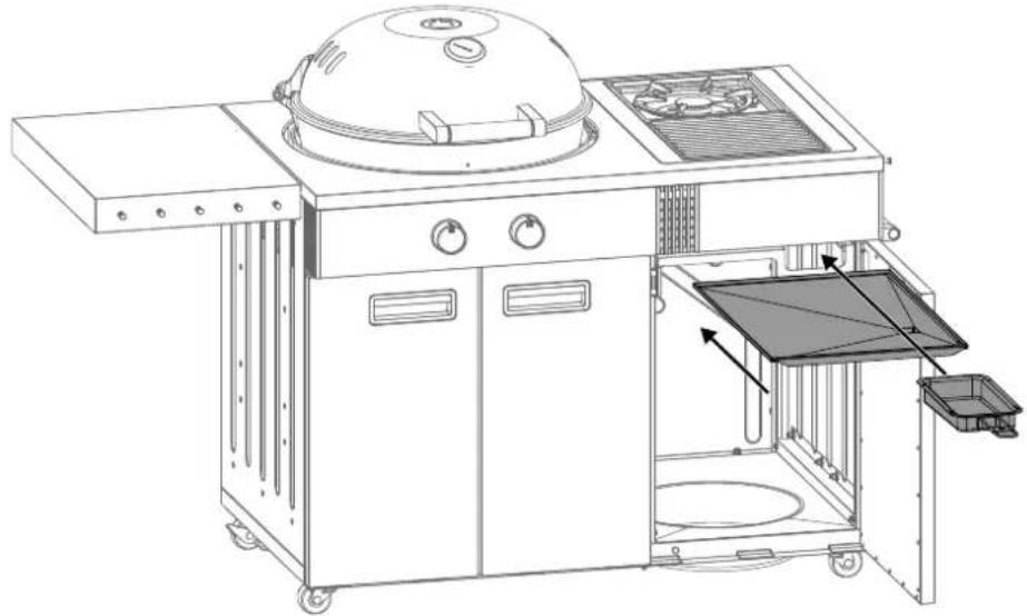 Outdoorchef Lugano 570 G Evo II - NETTOYAGE DU RÉCEPTACLE POUR LES GRAISSES - 1