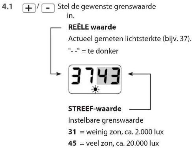 RADEMACHER RolloTron Schwenkwickler Comfort 1500 - De zonnegrenswaarde instellen: - 1