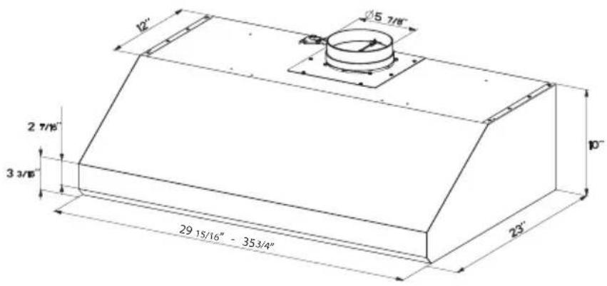 FABER OSTR30SS400 - RANGEHOOD DIMENSIONS - 1