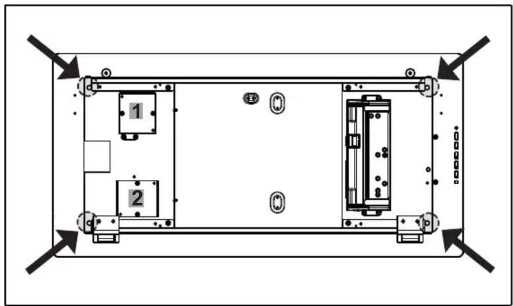 FABER HILTIS36WHNB - Utilisez les vis pour fixer la hotte aux brides du plafond - 4