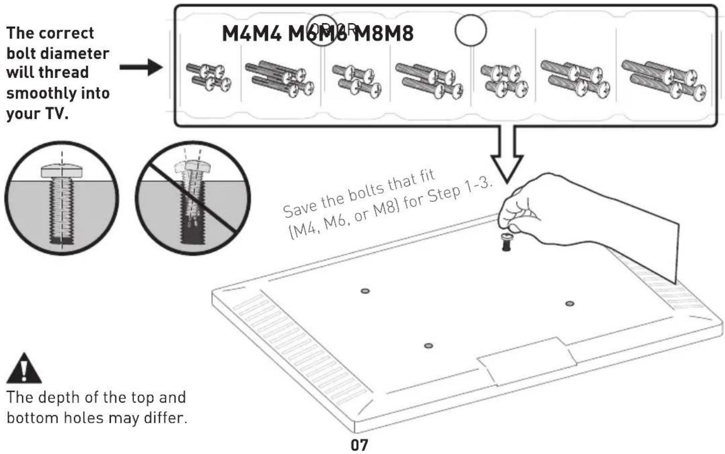 ErgoAV ERMLL3-01B - 1-1 Select TV Bolts - 1